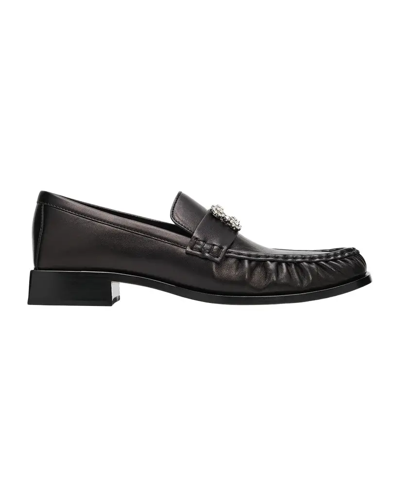 Roger Vivier Embellished Buckle 25MM Leather Loafers