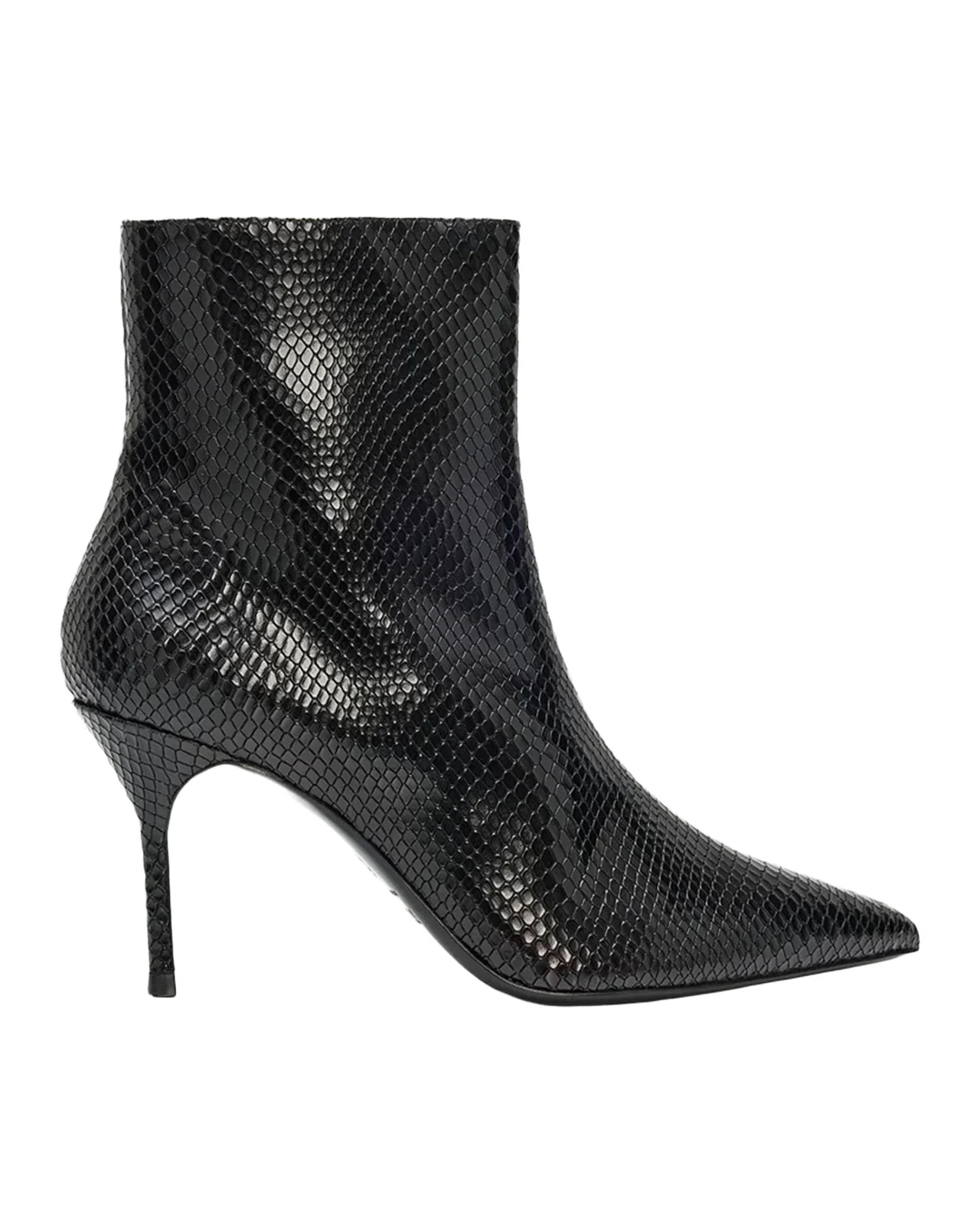 Sebastian Snake-Embossed Leather Ankle Boots