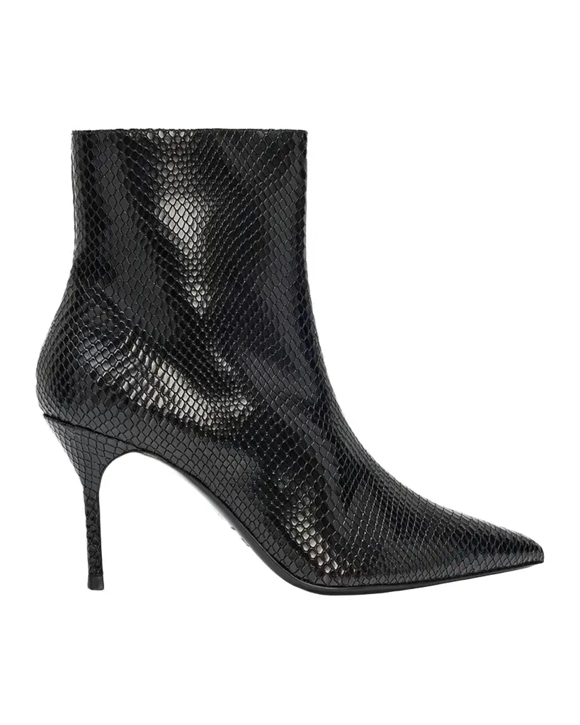 Sebastian Snake-Embossed Leather Ankle Boots Sebastian Snake-Embossed Leather Ankle Boots