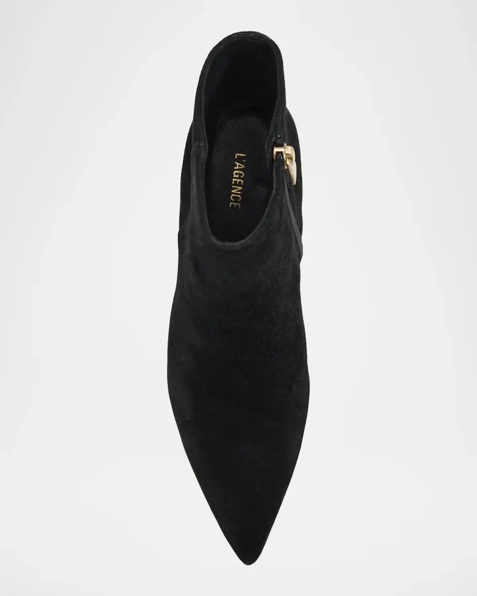 L'Agence Houston 75MM Suede Stiletto Booties | Thumbnail 4 L'Agence Houston 75MM Suede Stiletto Booties | Thumbnail 4