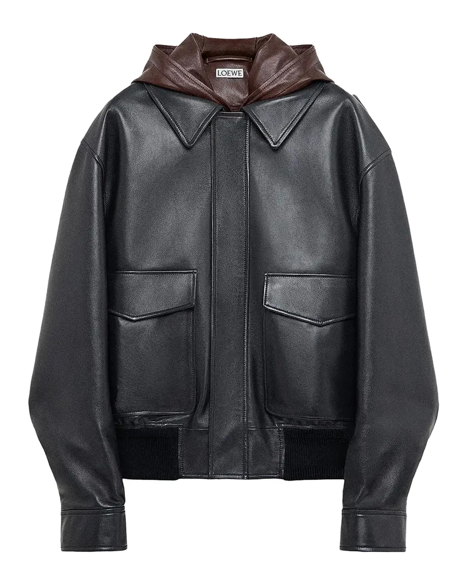 Loewe Men's Leather Hooded Jacket | Thumbnail 2 Loewe Men's Leather Hooded Jacket | Thumbnail 2