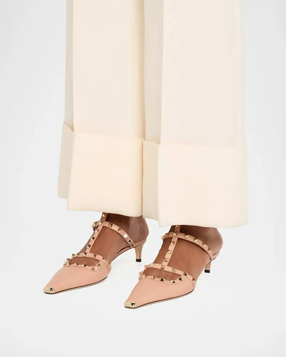 Valentino Garavani 40mm Rockstud Leather Ankle-Strap Pumps | Thumbnail 2 Valentino Garavani 40mm Rockstud Leather Ankle-Strap Pumps | Thumbnail 2