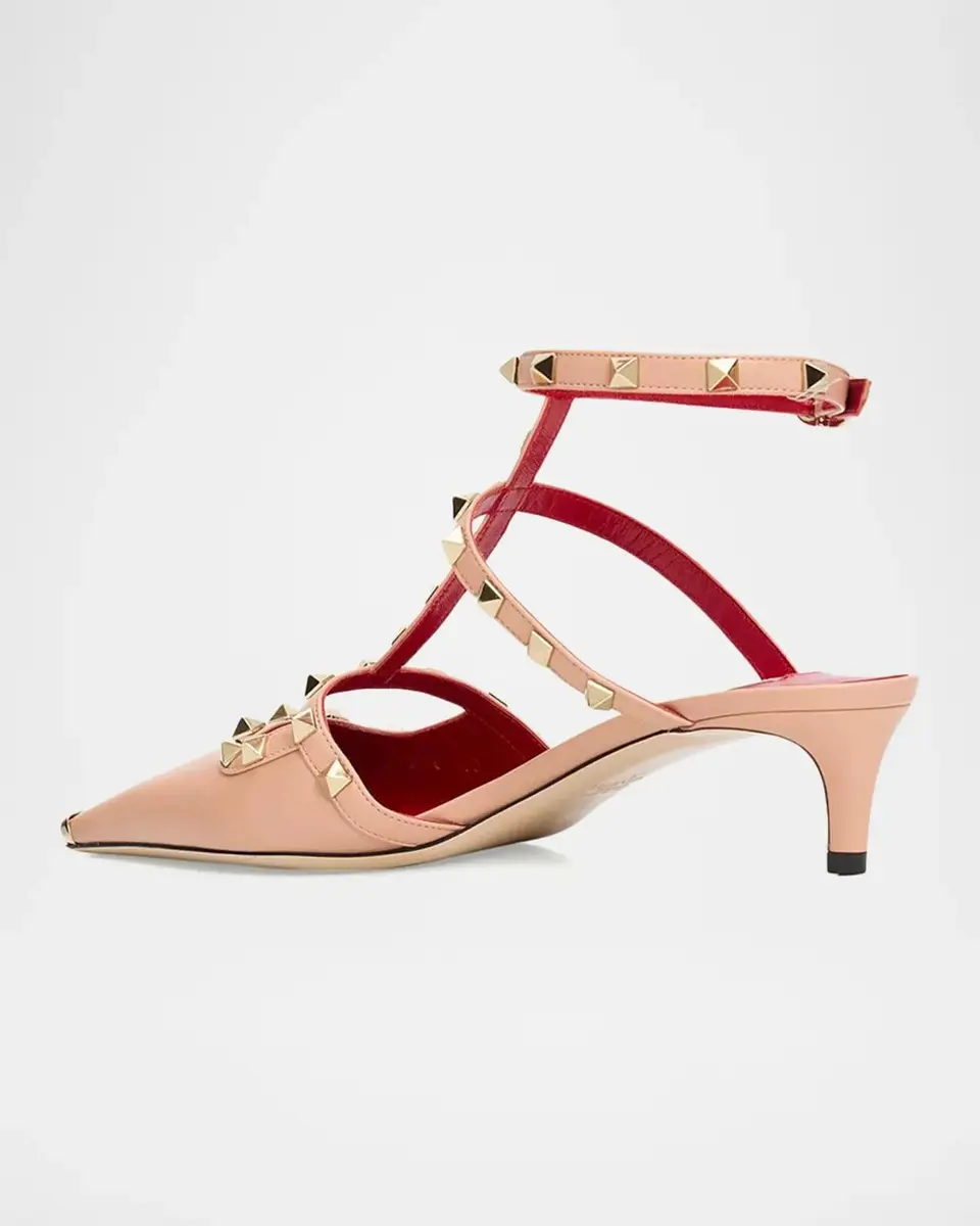 Valentino Garavani 40mm Rockstud Leather Ankle-Strap Pumps | Thumbnail 4 Valentino Garavani 40mm Rockstud Leather Ankle-Strap Pumps | Thumbnail 4