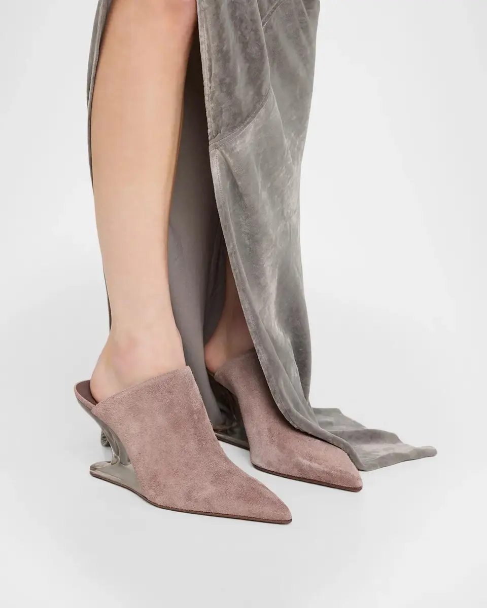 Rick Owens Cantilever 8 Sabot Sharp Suede Mules | Thumbnail 2 Rick Owens Cantilever 8 Sabot Sharp Suede Mules | Thumbnail 2