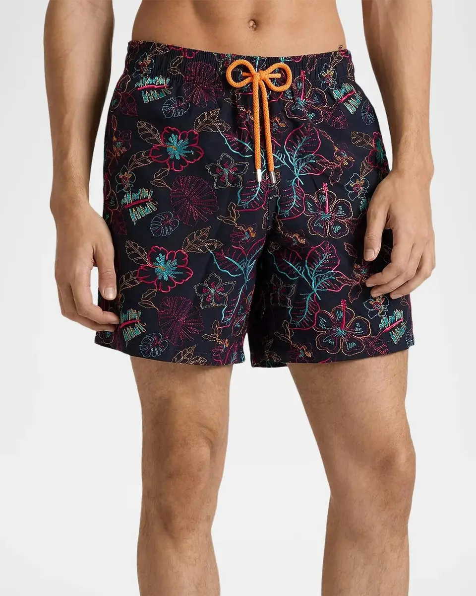 Vilebrequin Men's Mistral Embroidered Swim Trunks | Thumbnail 3