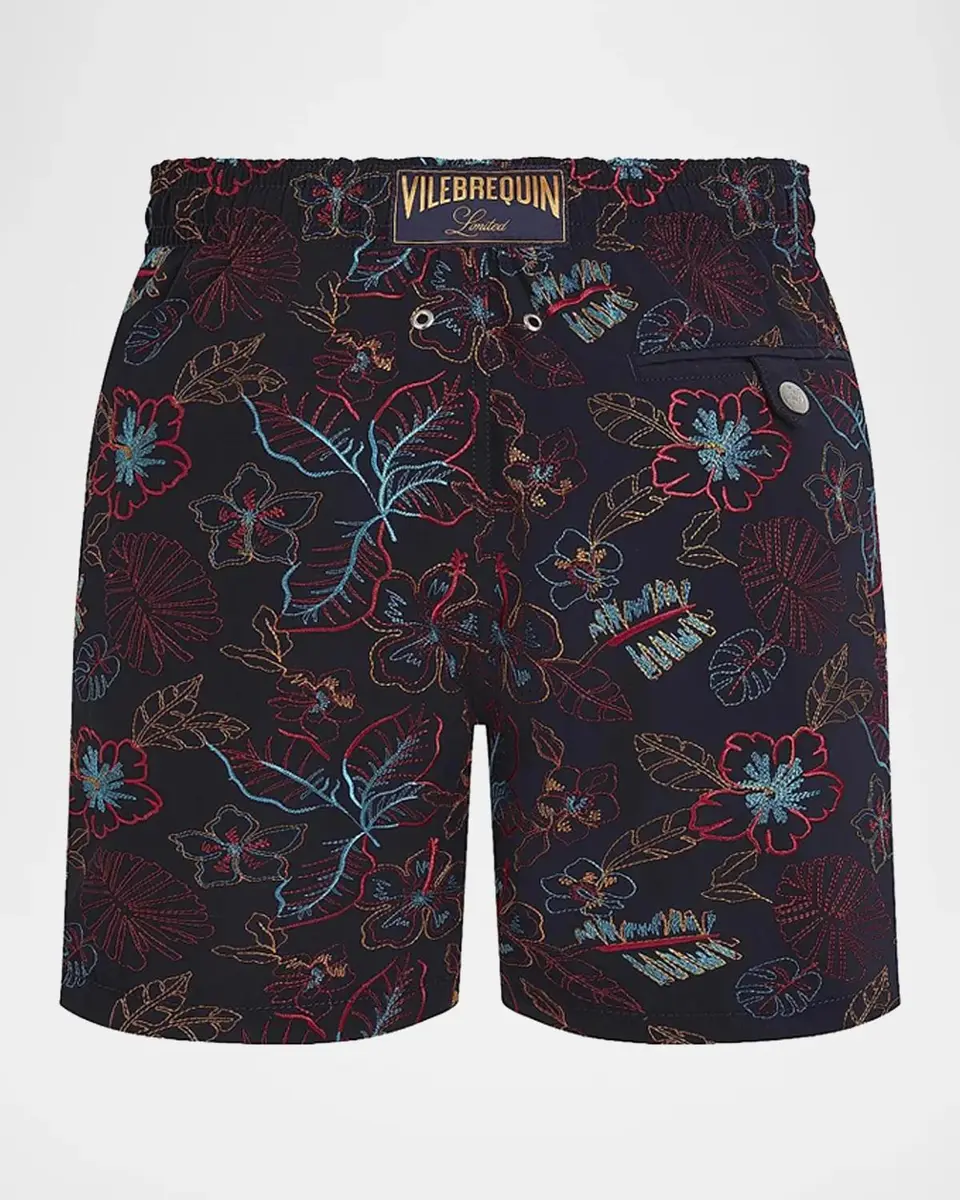 Vilebrequin Men's Mistral Embroidered Swim Trunks | Thumbnail 4