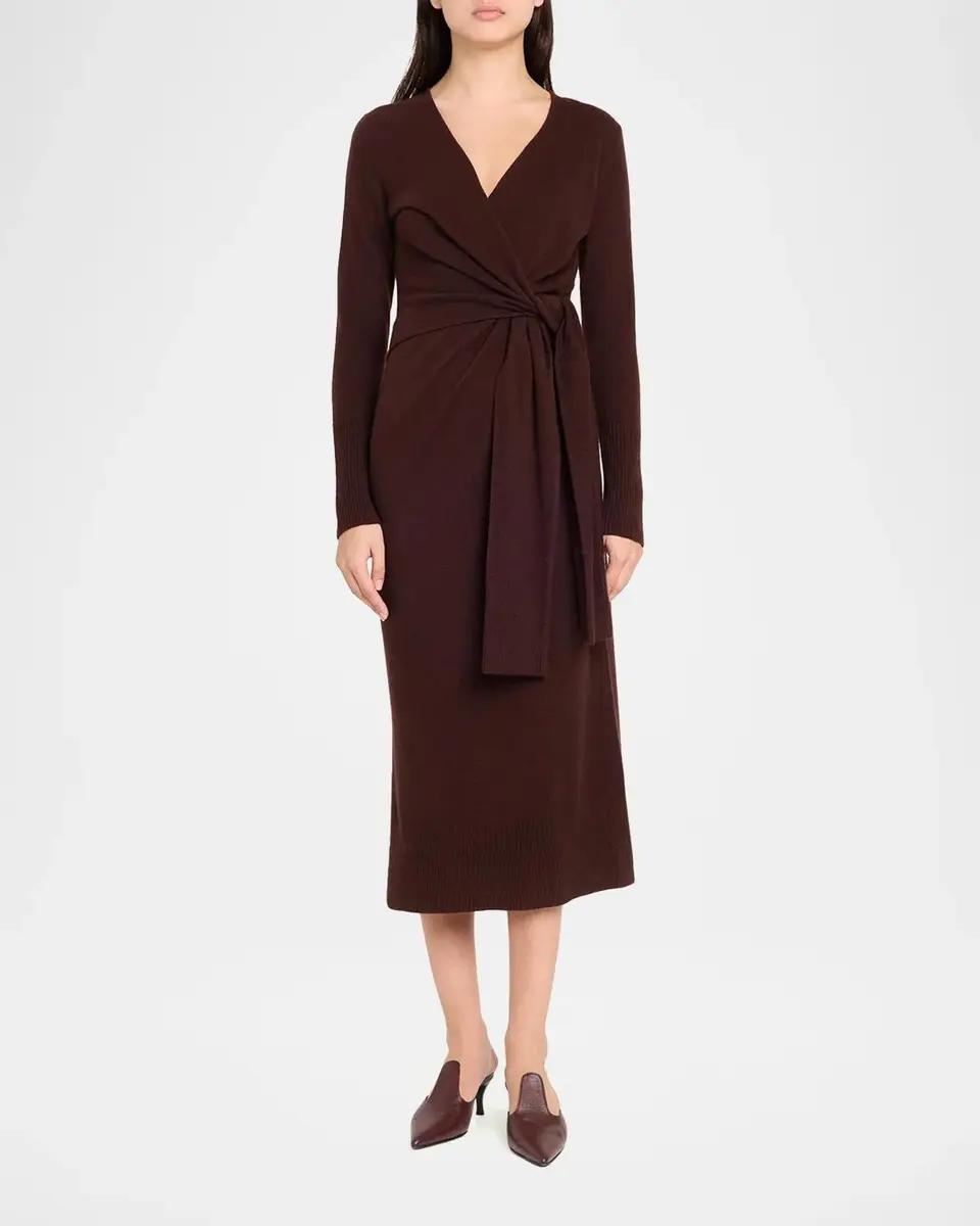 Veronica Beard Salomez Knit Wrap Midi Dress | Thumbnail 2 Veronica Beard Salomez Knit Wrap Midi Dress | Thumbnail 2
