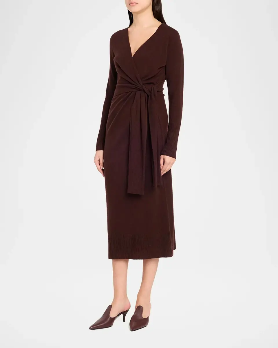 Veronica Beard Salomez Knit Wrap Midi Dress | Thumbnail 4 Veronica Beard Salomez Knit Wrap Midi Dress | Thumbnail 4