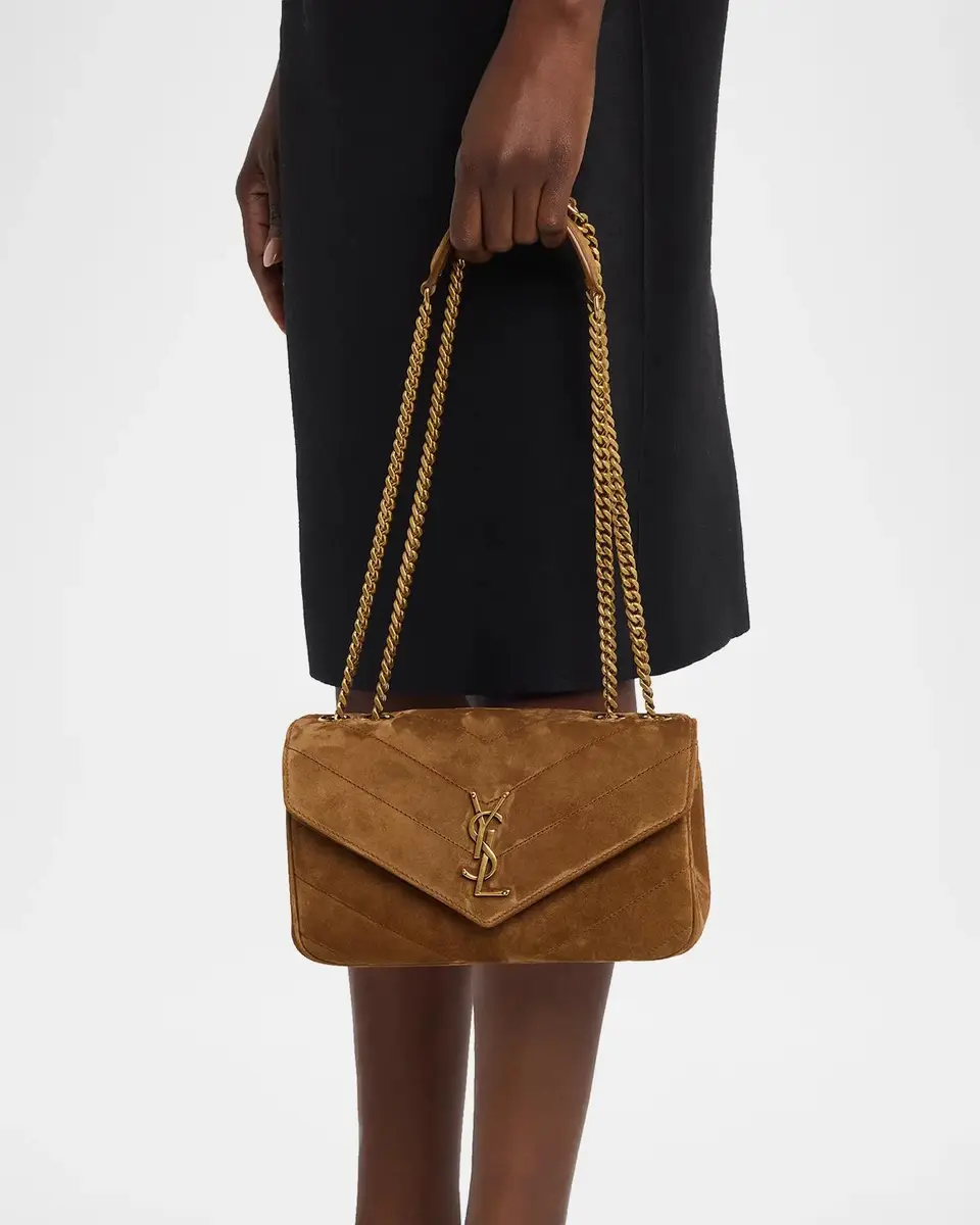 Saint Laurent Loulou Small Quilted Suede Shoulder Bag | Thumbnail 2 Saint Laurent Loulou Small Quilted Suede Shoulder Bag | Thumbnail 2