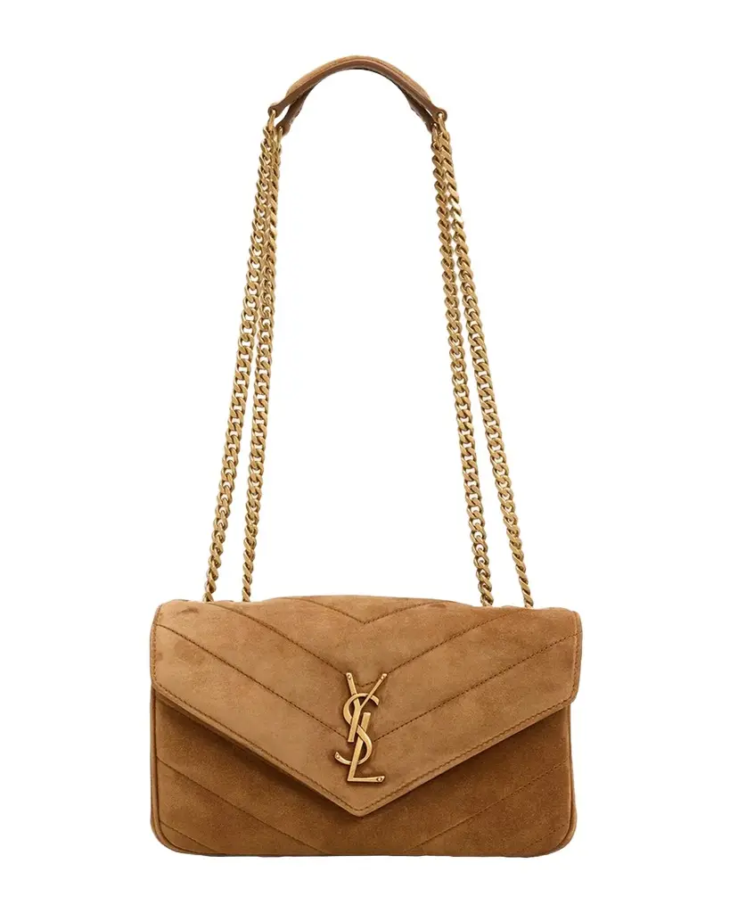 Saint Laurent Loulou Small Quilted Suede Shoulder Bag