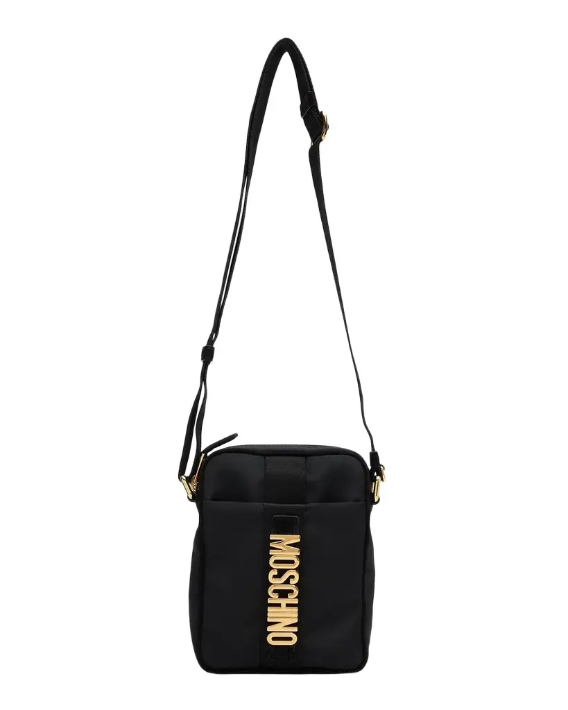 MOSCHINO Men's Metal-Logo Crossbody Bag