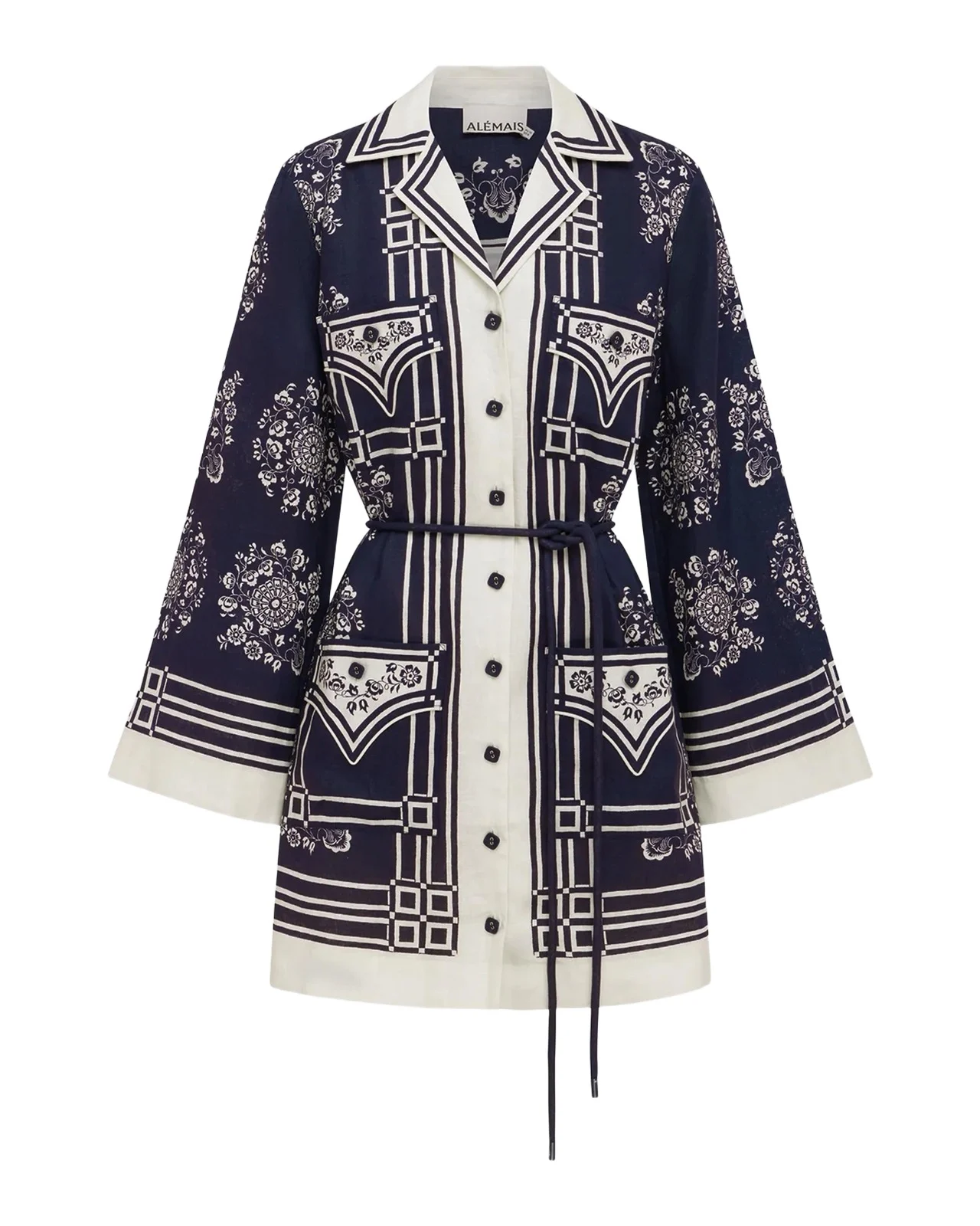 Banderrra Belted Linen Mini Dress