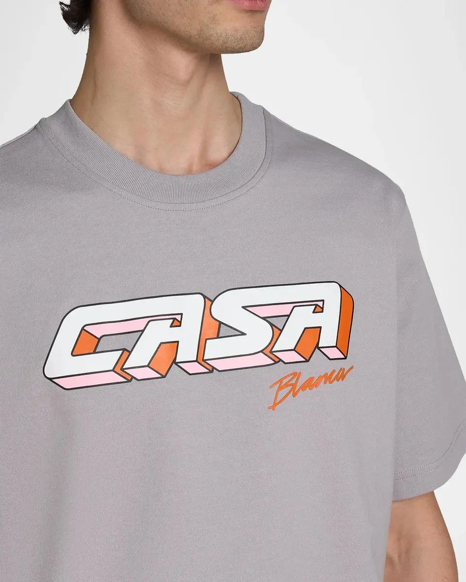 Casablanca Men's Casa Racing 3D Printed Cotton Crewneck T-Shirt | Thumbnail 4 Casablanca Men's Casa Racing 3D Printed Cotton Crewneck T-Shirt | Thumbnail 4