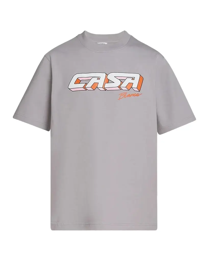 Casablanca Men's Casa Racing 3D Printed Cotton Crewneck T-Shirt