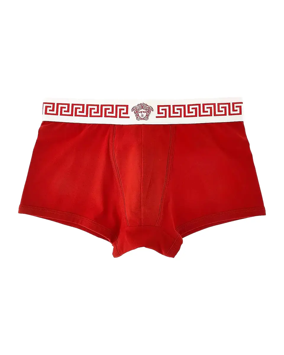 Versace Men's Medusa Head Greco-Trim Jersey Trunk Brief | Thumbnail 2