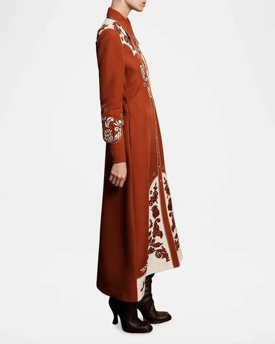 ALÉMAIS Duke Embroidered Maxi Shirtdress | Thumbnail 3