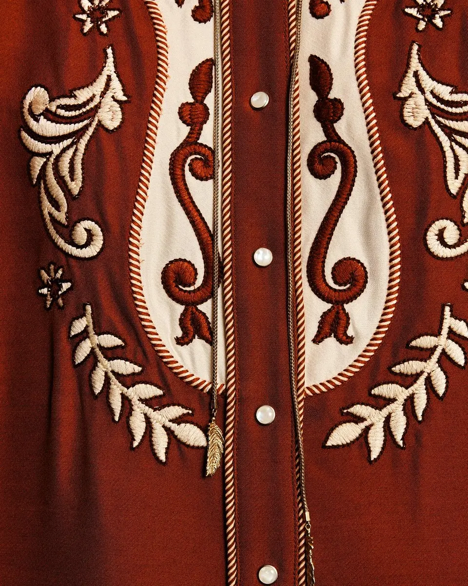 ALÉMAIS Duke Embroidered Maxi Shirtdress | Thumbnail 4