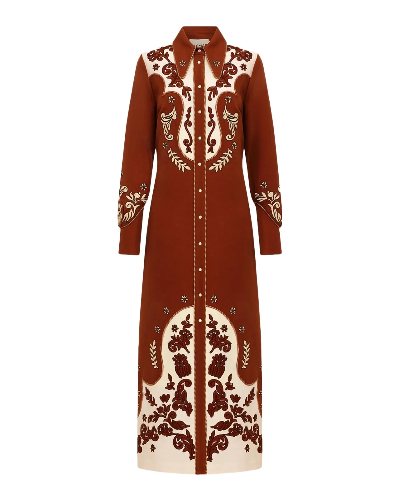 Duke Embroidered Maxi Shirtdress