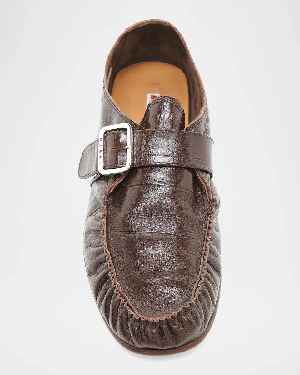 Marni Men's Moccasin Leather Apron Toe Shoes | Thumbnail 3 Marni Men's Moccasin Leather Apron Toe Shoes | Thumbnail 3