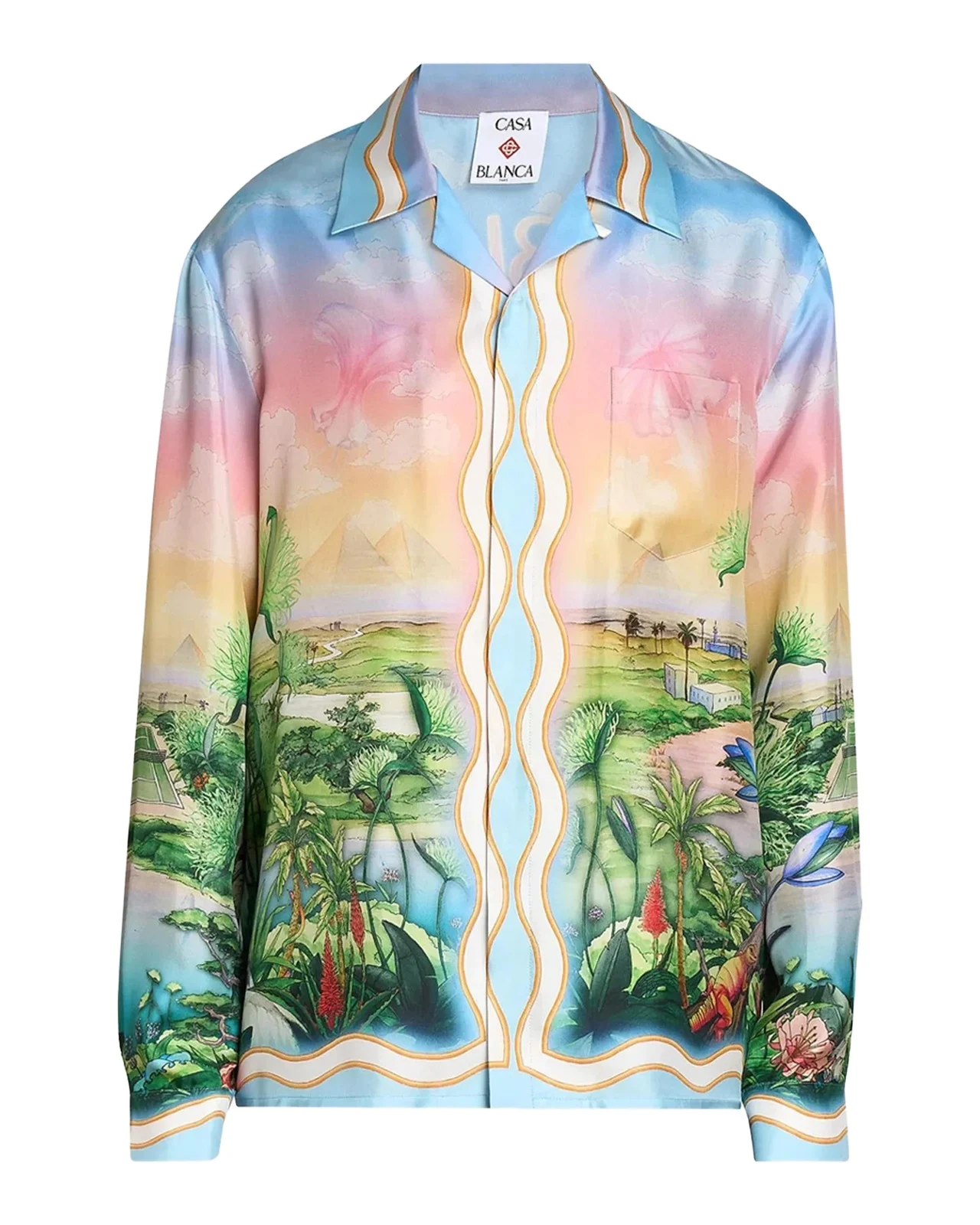 Men's Silk Long-Sleeve Camp Shirt Men's Silk Long-Sleeve Camp Shirt