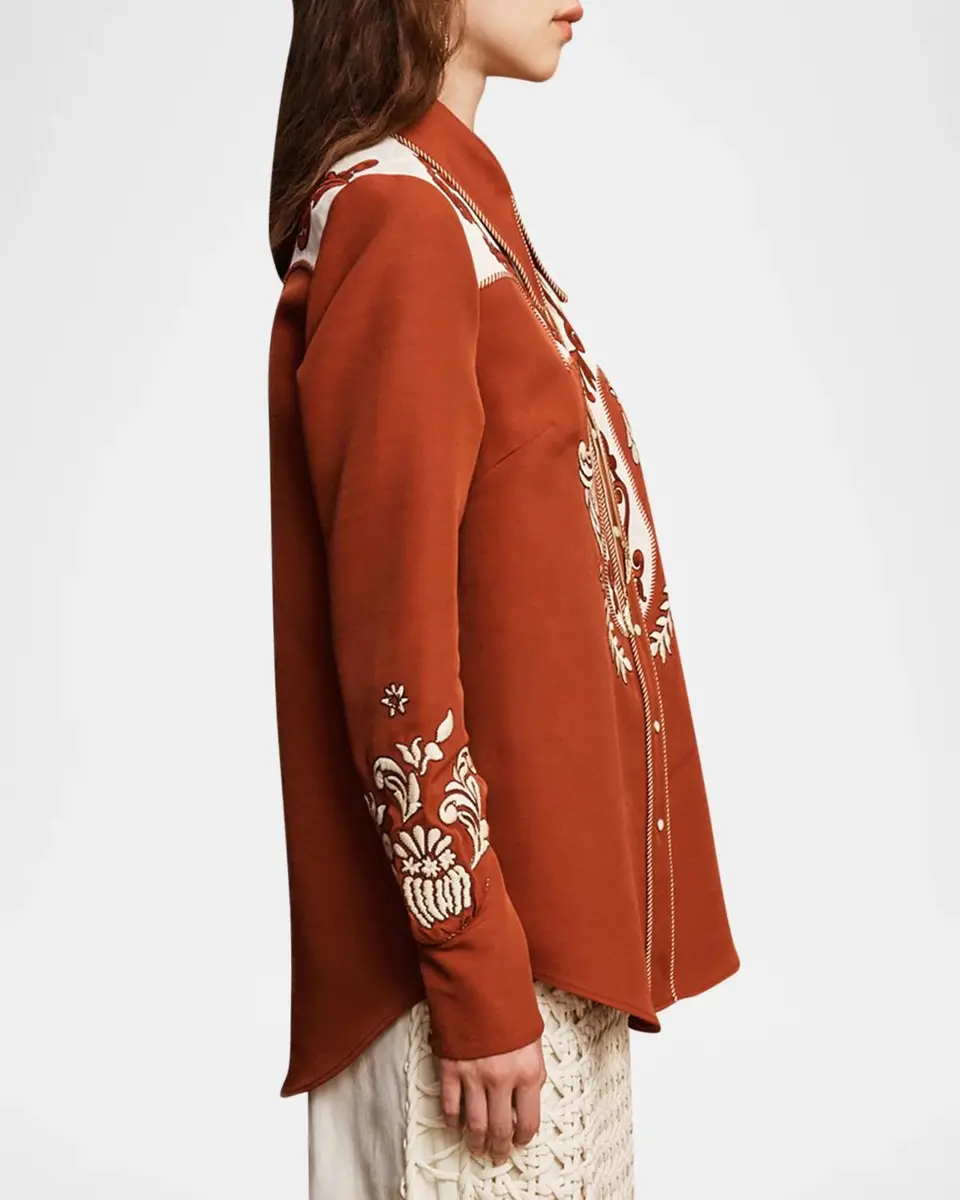 ALÉMAIS Duke Embroidered Button-Front Shirt | Thumbnail 4