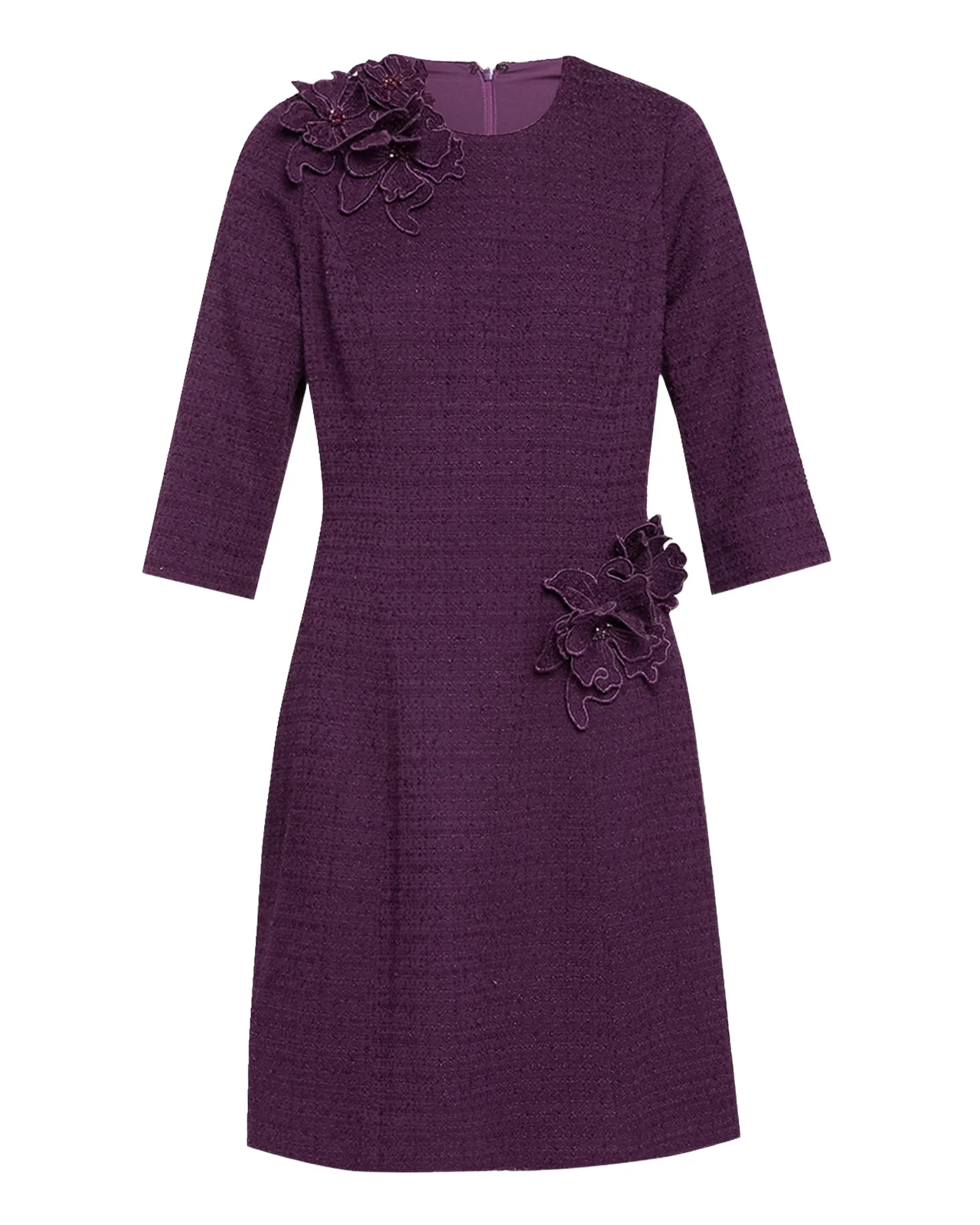 Floral Applique Boucle Dress Floral Applique Boucle Dress
