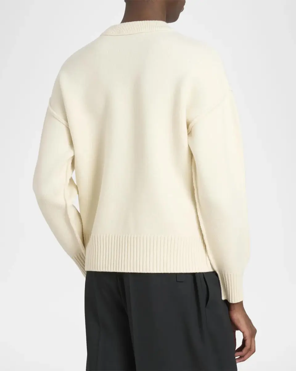 AMI PARIS Men's Ami De Coeur Wool Knit Crewneck Sweater | Thumbnail 3 AMI PARIS Men's Ami De Coeur Wool Knit Crewneck Sweater | Thumbnail 3