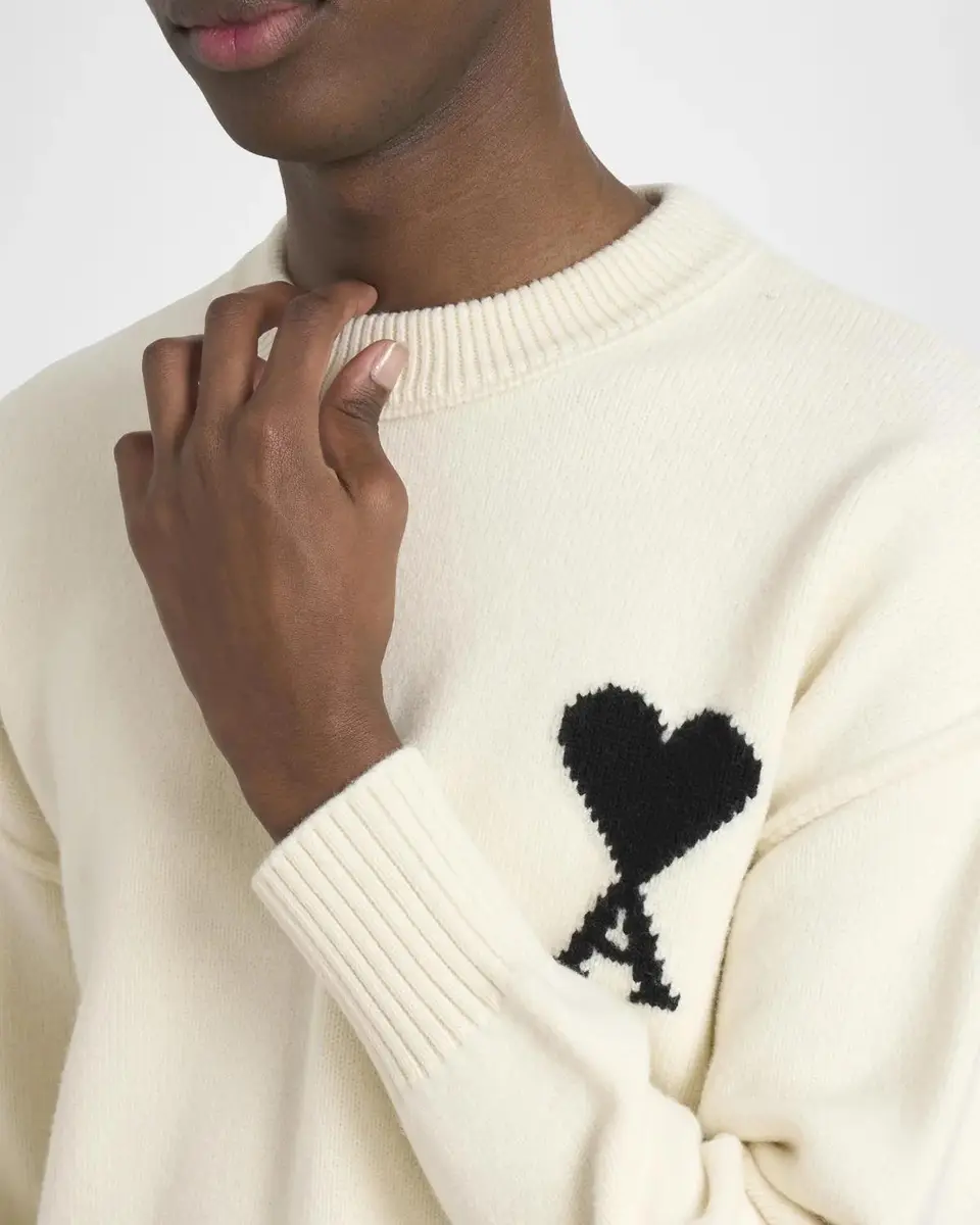 AMI PARIS Men's Ami De Coeur Wool Knit Crewneck Sweater | Thumbnail 5 AMI PARIS Men's Ami De Coeur Wool Knit Crewneck Sweater | Thumbnail 5