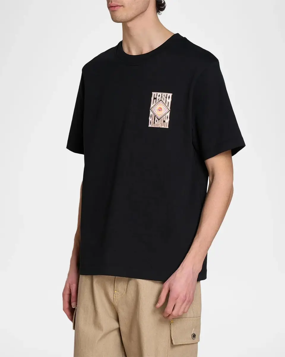 Casablanca Men's Hermon's Mirage-Print Cotton T-Shirt | Thumbnail 4 Casablanca Men's Hermon's Mirage-Print Cotton T-Shirt | Thumbnail 4