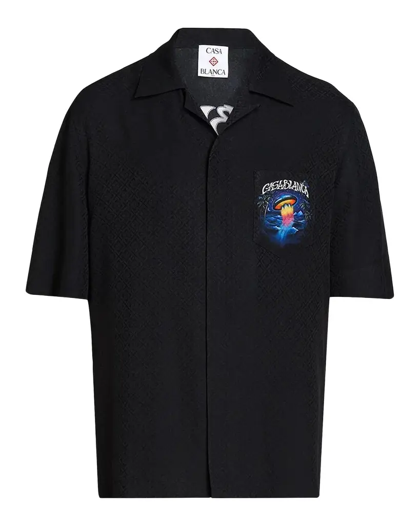 Men's Silk Short-Sleeve Camp Shirt
