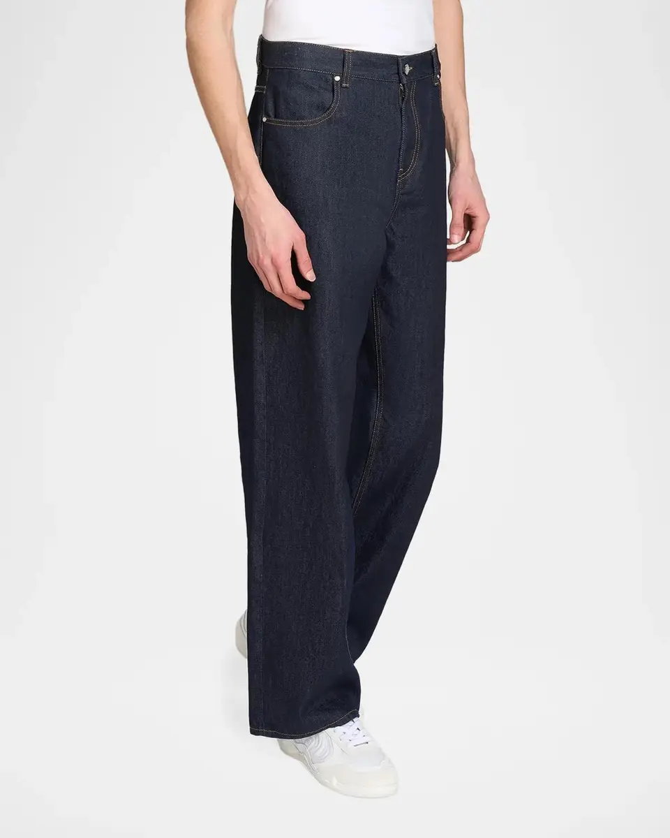Casablanca Men's Raw Denim Baggy Jeans | Thumbnail 4 Casablanca Men's Raw Denim Baggy Jeans | Thumbnail 4
