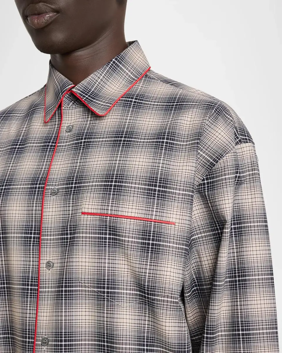 Marni Men's Piped Cotton Plaid Button-Front Shirt | Thumbnail 5