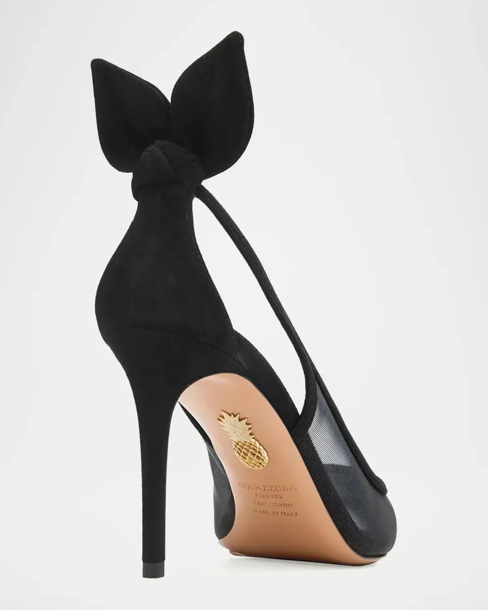Aquazzura 85mm Bow Tie Mesh Pumps | Thumbnail 5