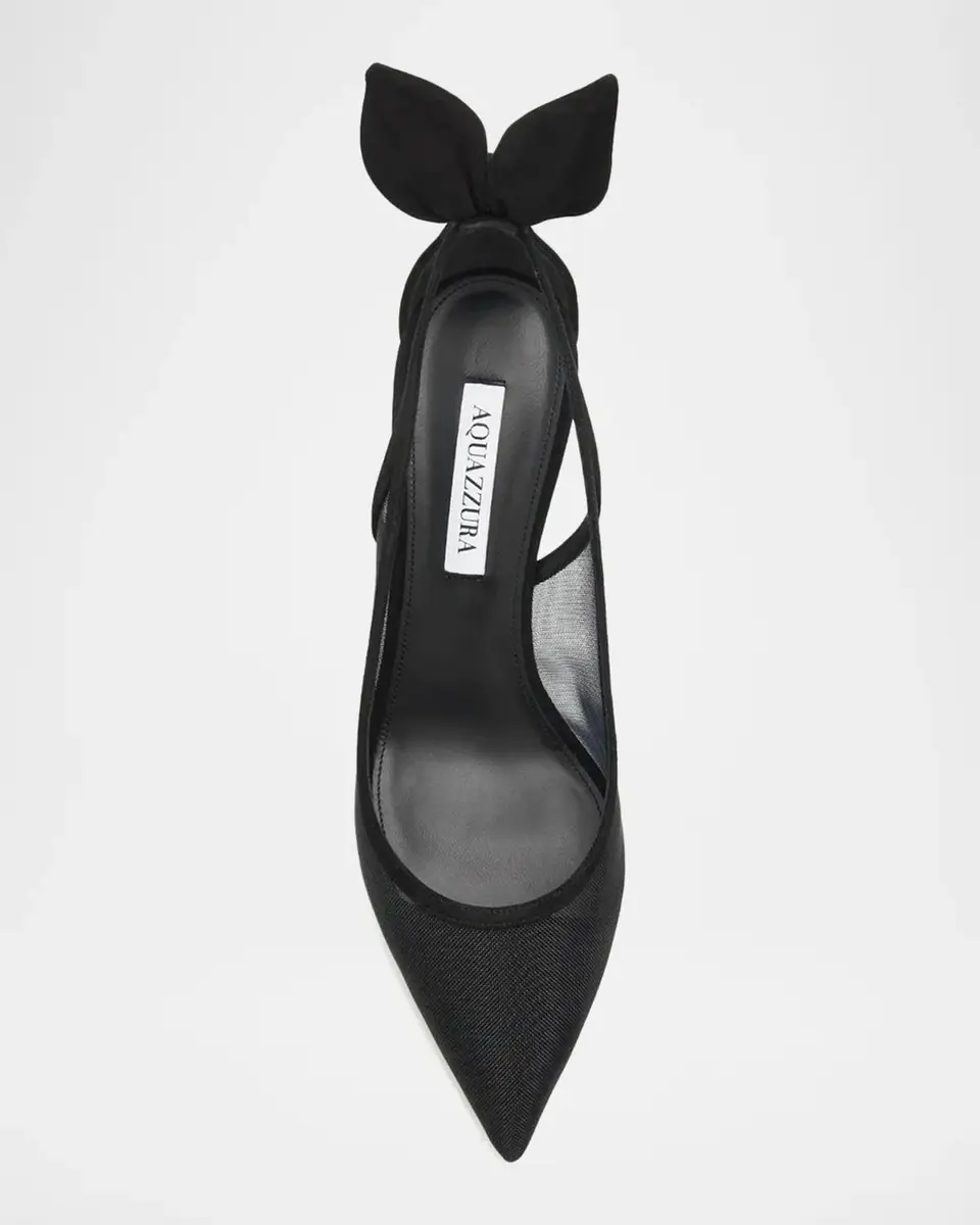 Aquazzura 85mm Bow Tie Mesh Pumps | Thumbnail 6
