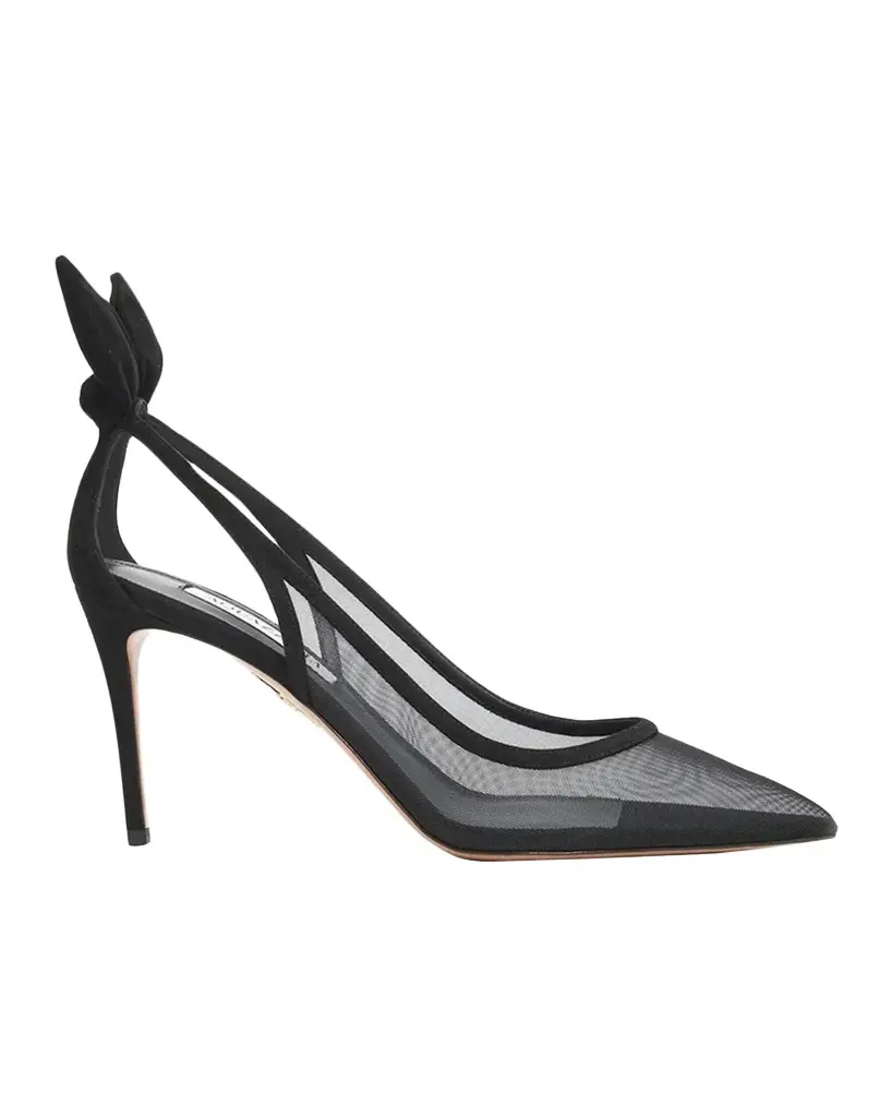 Aquazzura 85mm Bow Tie Mesh Pumps