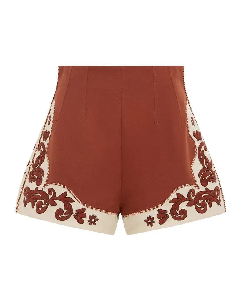 ALÉMAIS Duke Embroidered Shorts