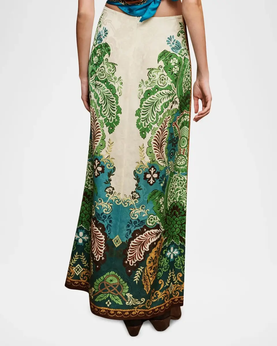 ALÉMAIS Florence Botanical Jacquard Maxi Skirt | Thumbnail 2