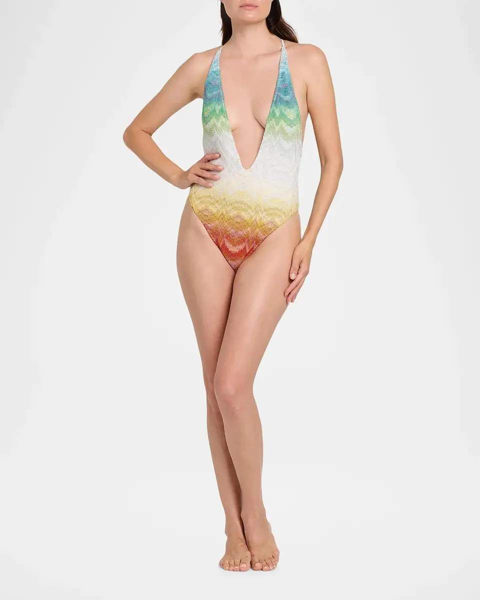 Missoni Chevron Plunge One-Piece Swimsuit | Thumbnail 2 Missoni Chevron Plunge One-Piece Swimsuit | Thumbnail 2