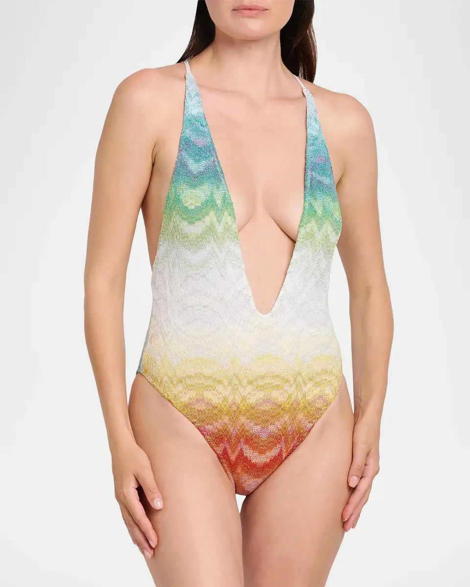 Missoni Chevron Plunge One-Piece Swimsuit | Thumbnail 4 Missoni Chevron Plunge One-Piece Swimsuit | Thumbnail 4