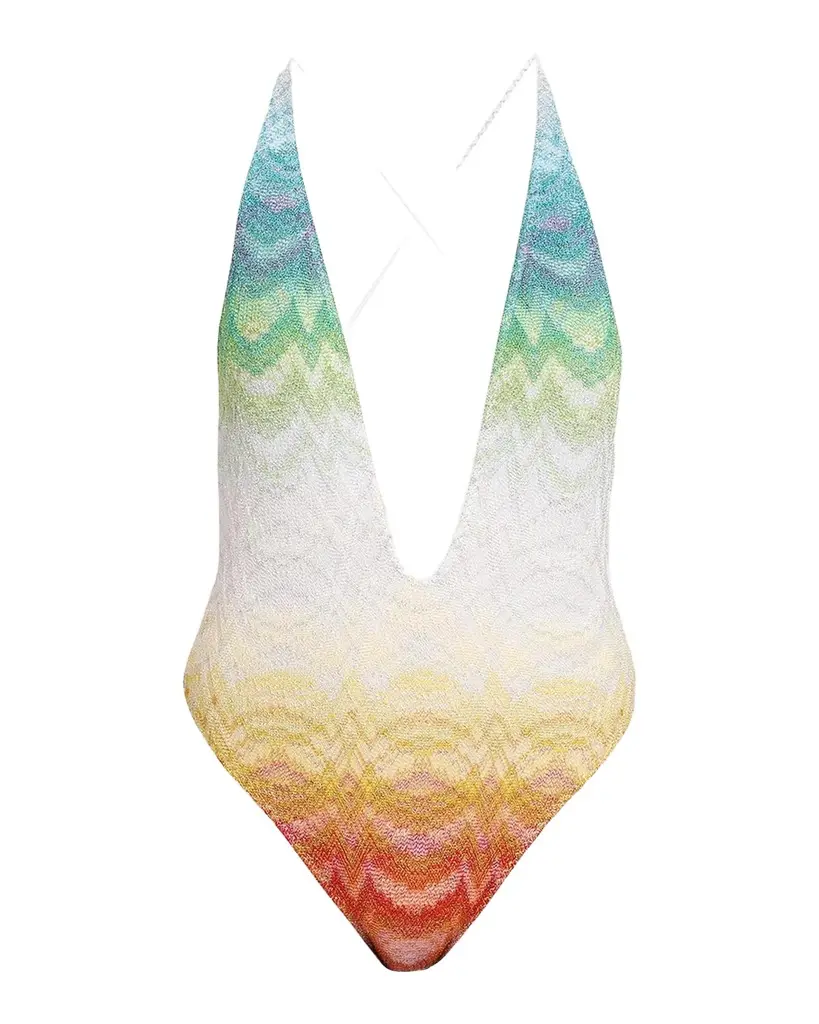 Missoni Chevron Plunge One-Piece Swimsuit