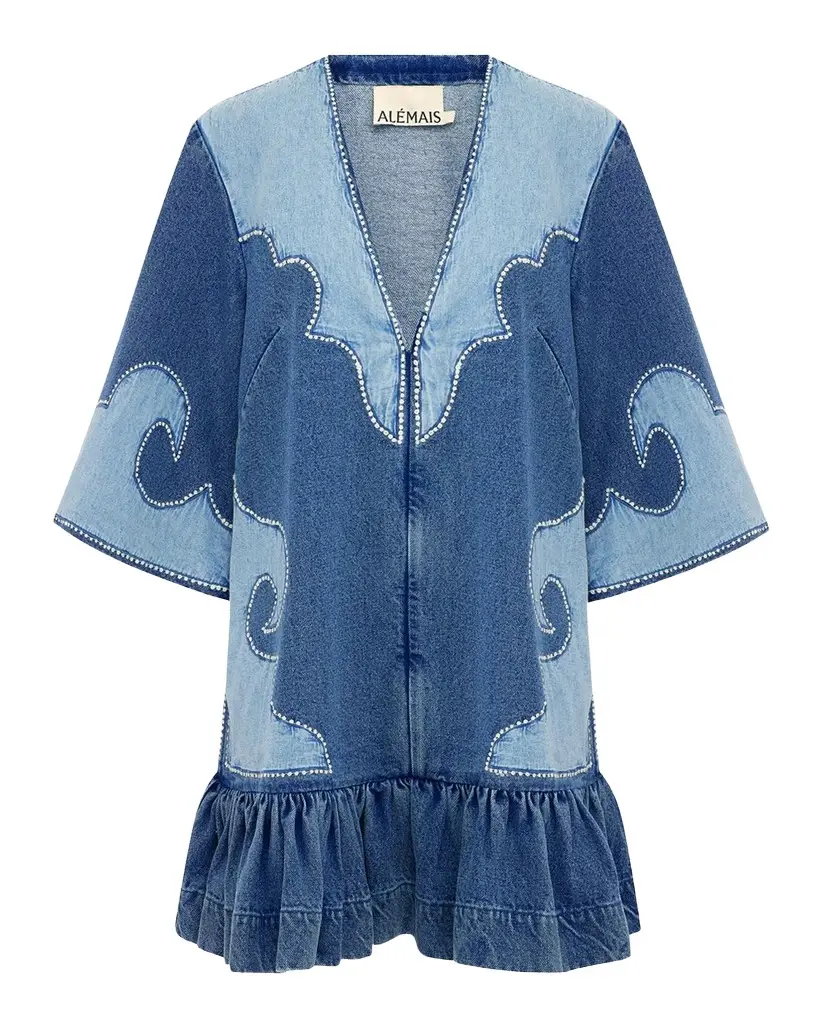 ALÉMAIS Jesse Studded Denim Mini Dress