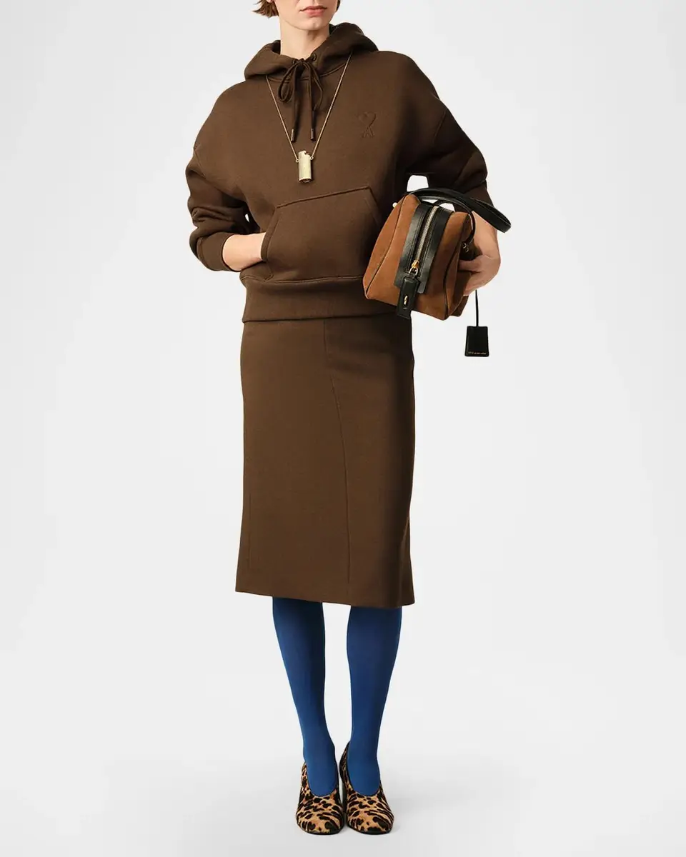 AMI PARIS High-Waist Belted Wool Gabardine Midi Pencil Skirt | Thumbnail 2 AMI PARIS High-Waist Belted Wool Gabardine Midi Pencil Skirt | Thumbnail 2