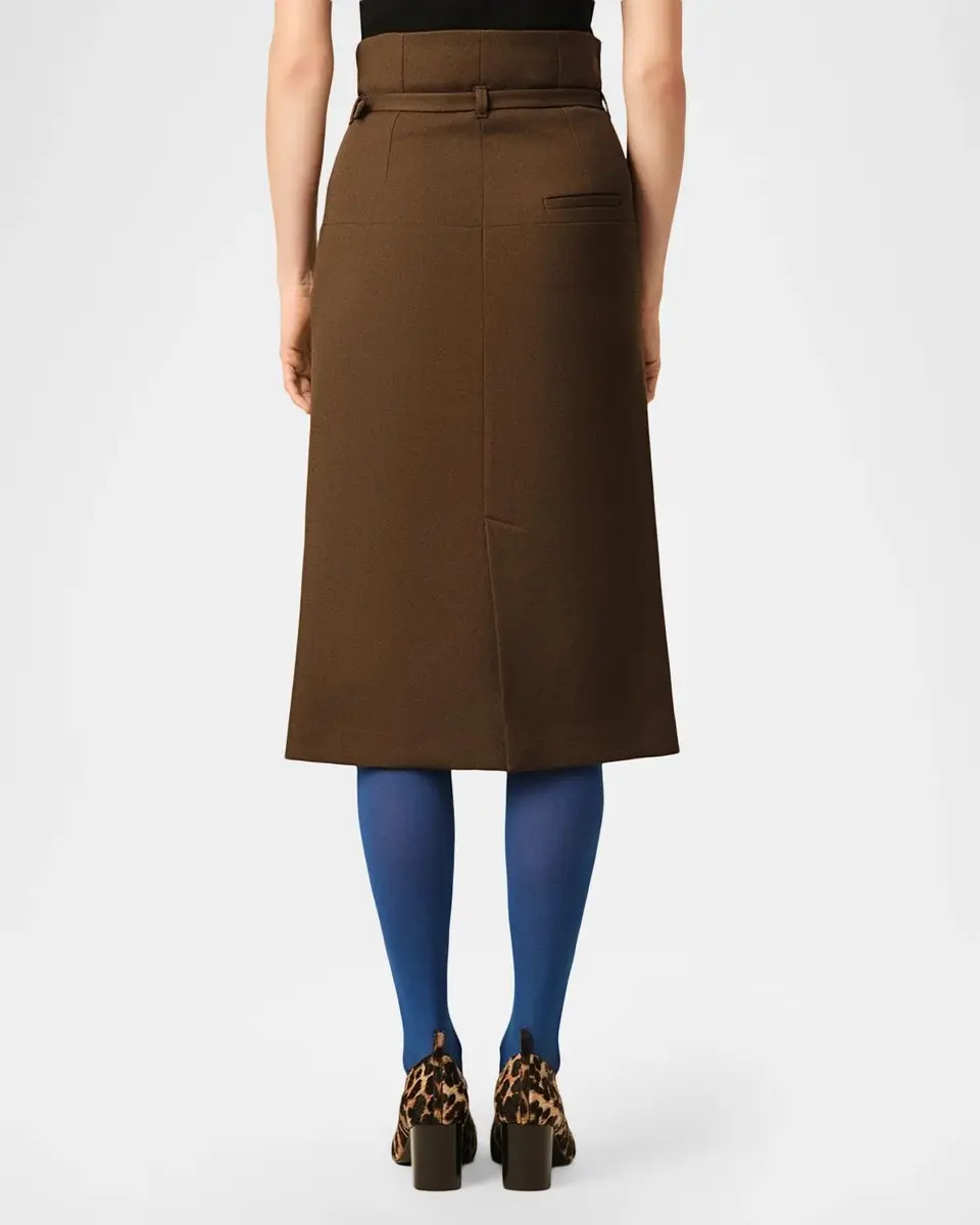 AMI PARIS High-Waist Belted Wool Gabardine Midi Pencil Skirt | Thumbnail 3 AMI PARIS High-Waist Belted Wool Gabardine Midi Pencil Skirt | Thumbnail 3