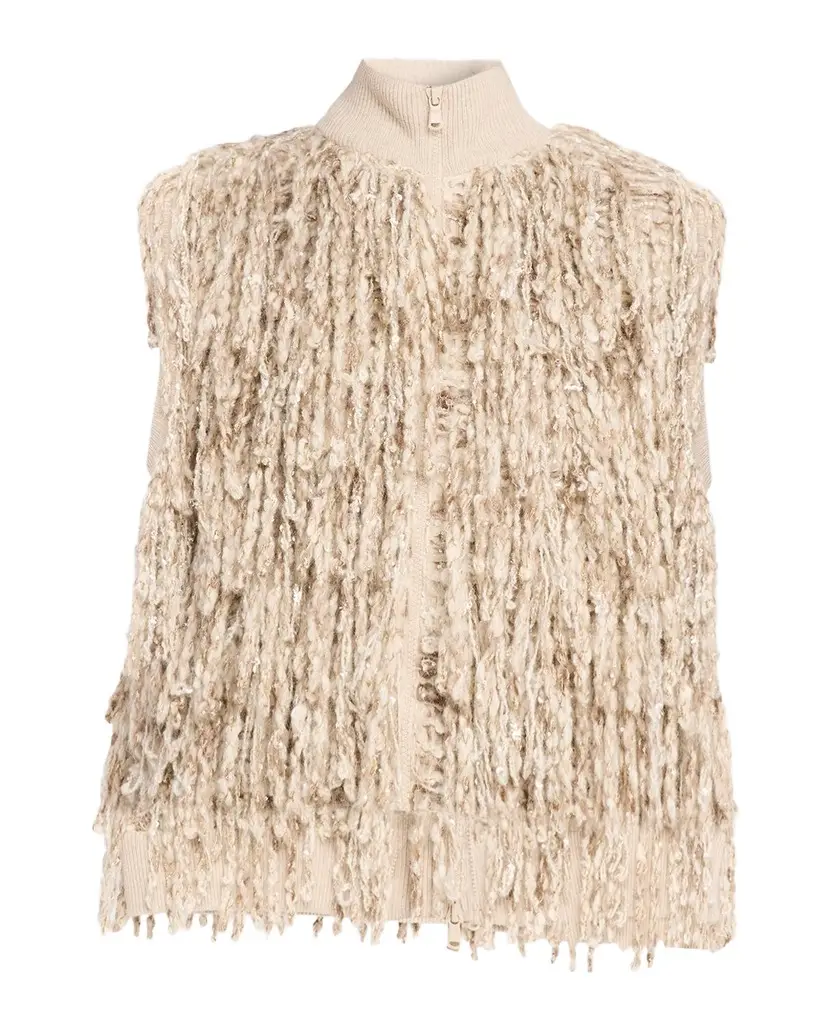 Twisted Fringes Sleeveless Sweater Twisted Fringes Sleeveless Sweater
