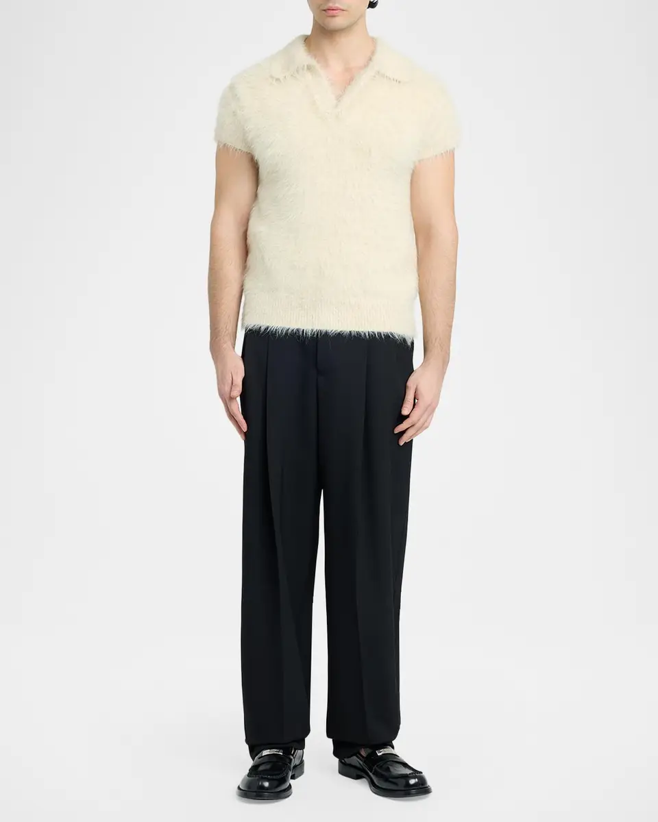 Dolce & Gabbana Men's Wool Gabardina Wide-Leg Pants | Thumbnail 2 Dolce & Gabbana Men's Wool Gabardina Wide-Leg Pants | Thumbnail 2