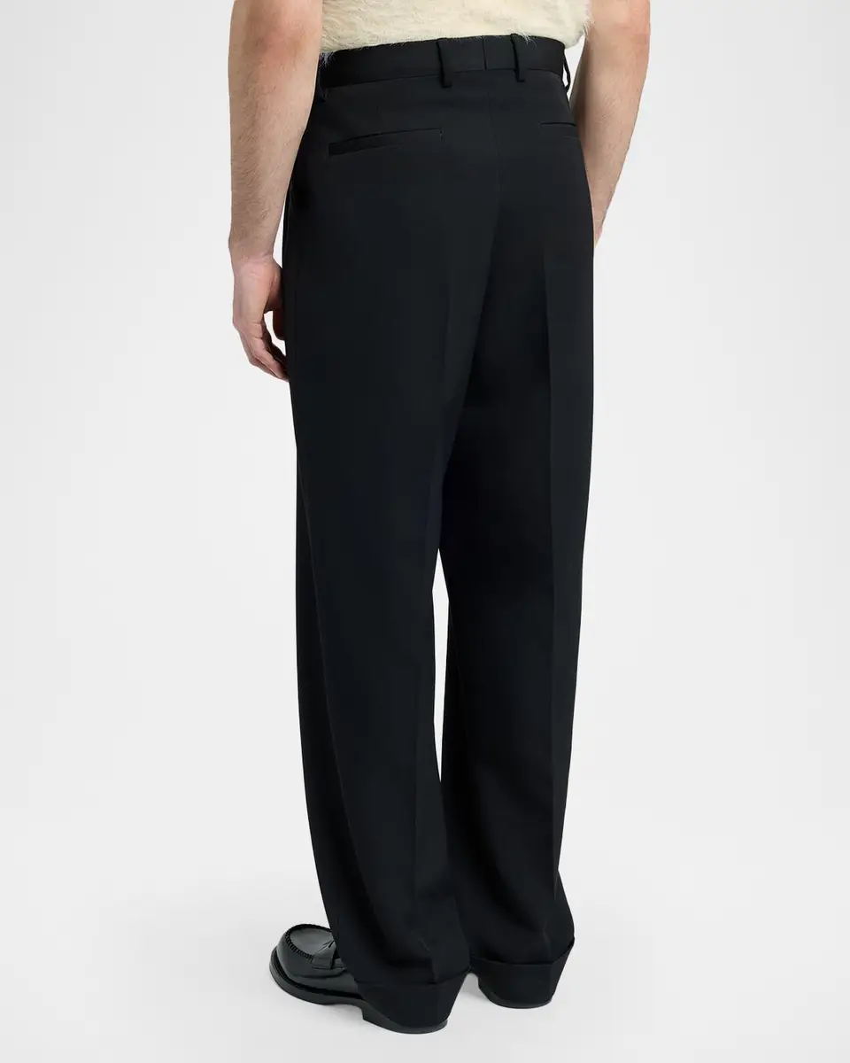 Dolce & Gabbana Men's Wool Gabardina Wide-Leg Pants | Thumbnail 3 Dolce & Gabbana Men's Wool Gabardina Wide-Leg Pants | Thumbnail 3
