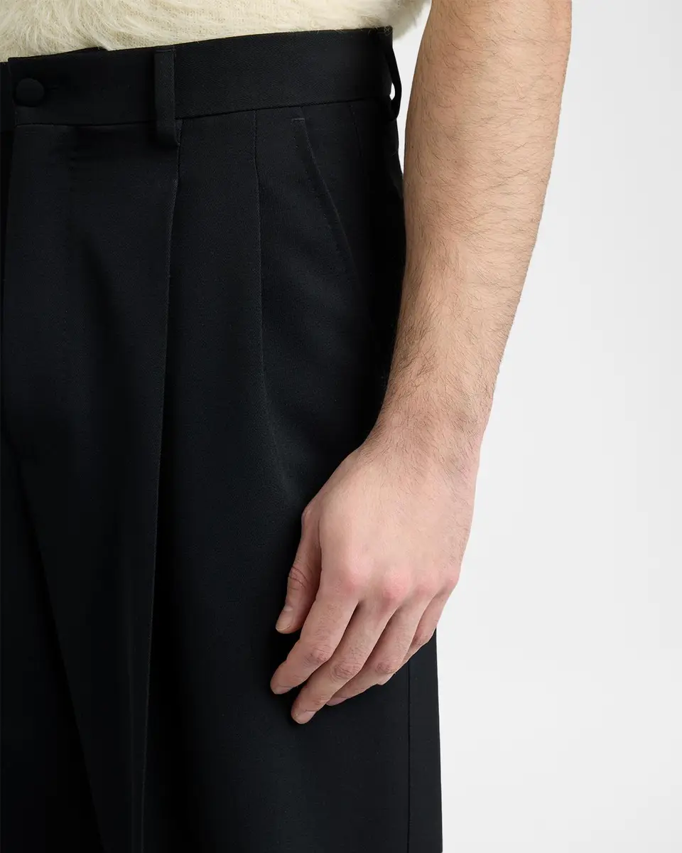 Dolce & Gabbana Men's Wool Gabardina Wide-Leg Pants | Thumbnail 5 Dolce & Gabbana Men's Wool Gabardina Wide-Leg Pants | Thumbnail 5