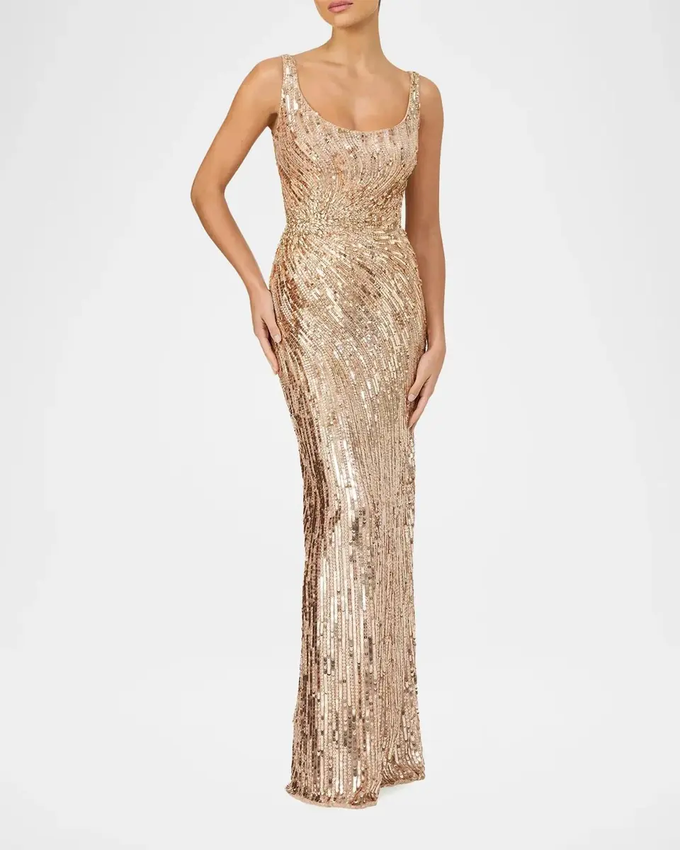 Jenny Packham Solaris Sequined Sleeveless Column Gown | Thumbnail 2 Jenny Packham Solaris Sequined Sleeveless Column Gown | Thumbnail 2