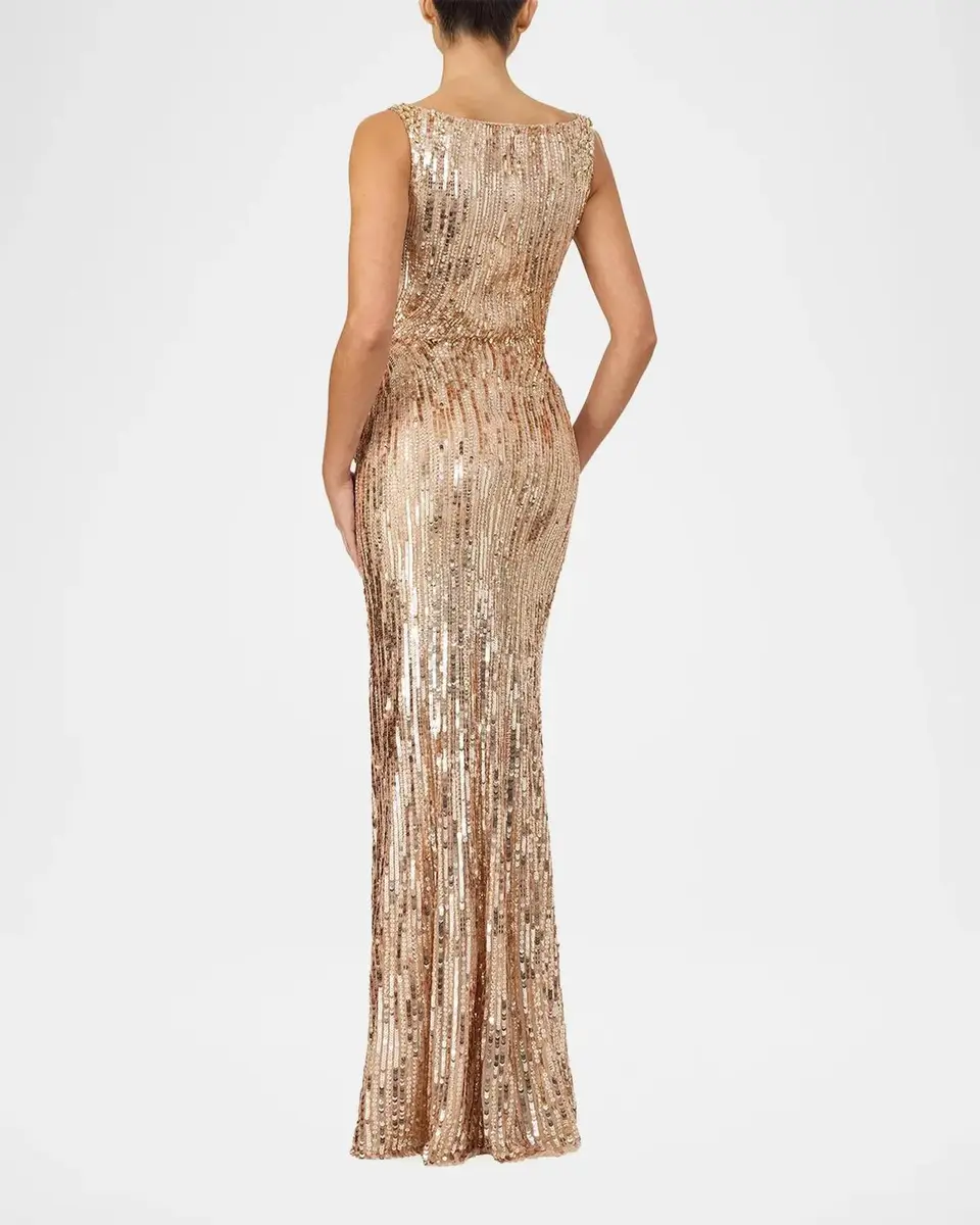 Jenny Packham Solaris Sequined Sleeveless Column Gown | Thumbnail 3 Jenny Packham Solaris Sequined Sleeveless Column Gown | Thumbnail 3