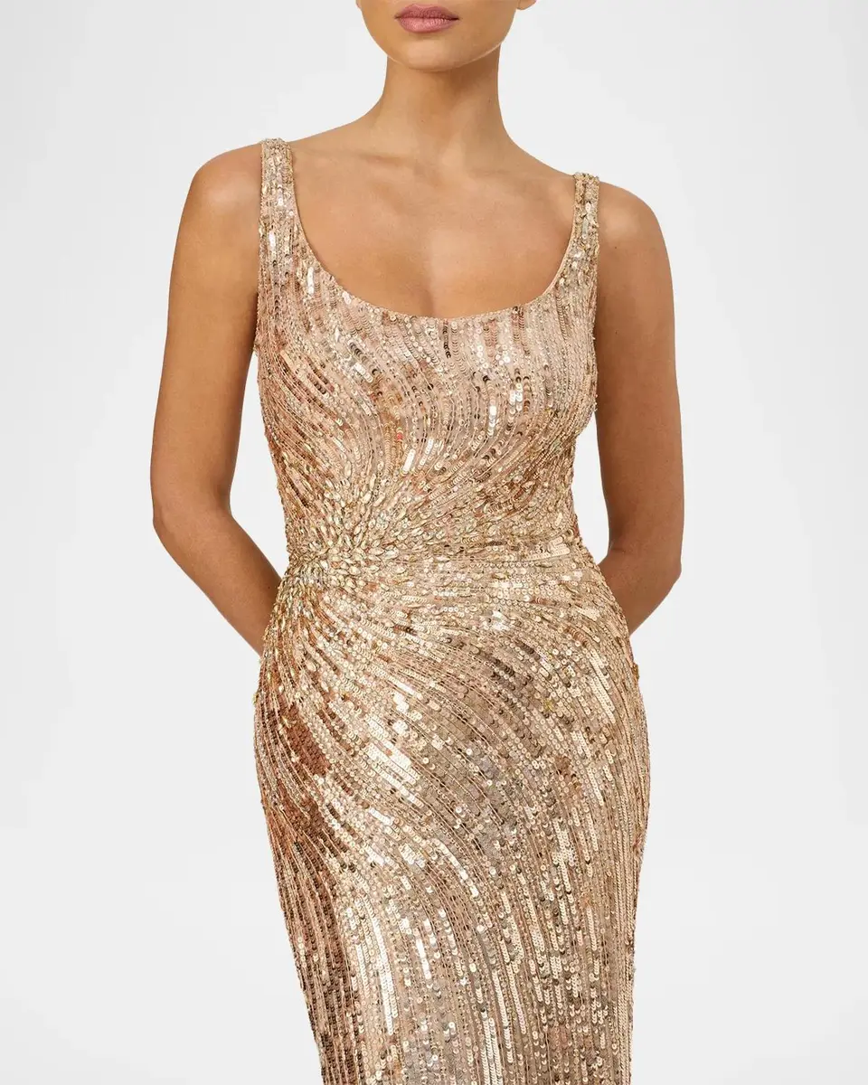 Jenny Packham Solaris Sequined Sleeveless Column Gown | Thumbnail 4 Jenny Packham Solaris Sequined Sleeveless Column Gown | Thumbnail 4